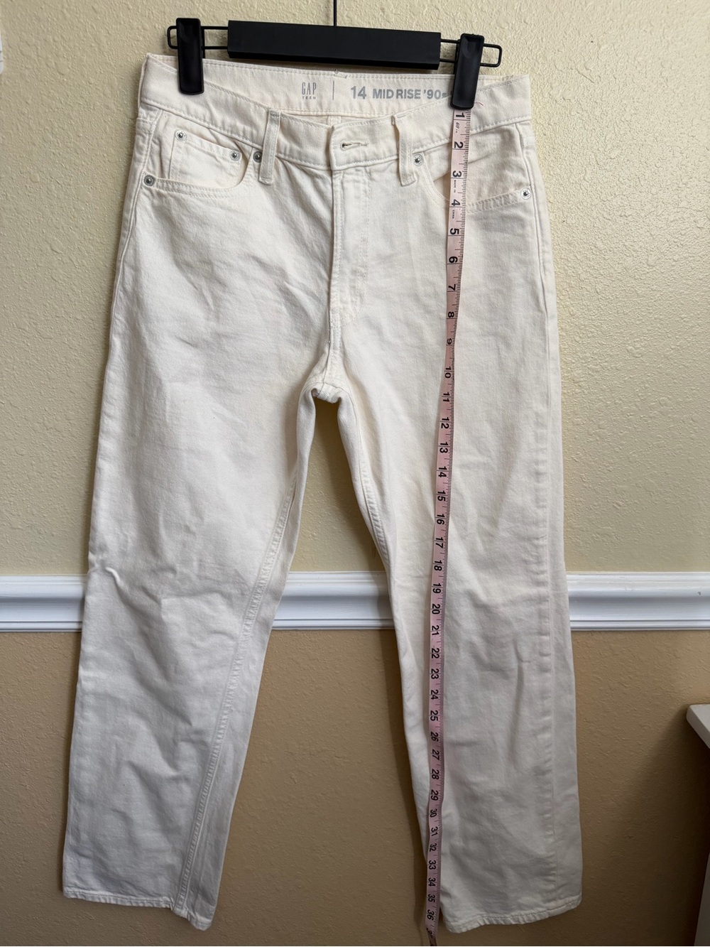 GAP teen girls  Mid-Rise 90s Cream Jeans - Size 14
